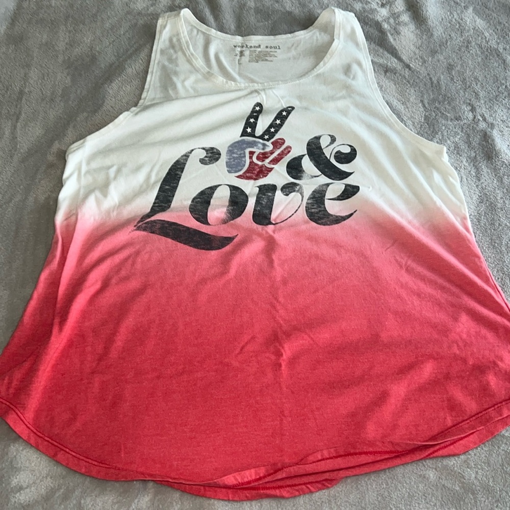 Peace and love women’s patriotic top